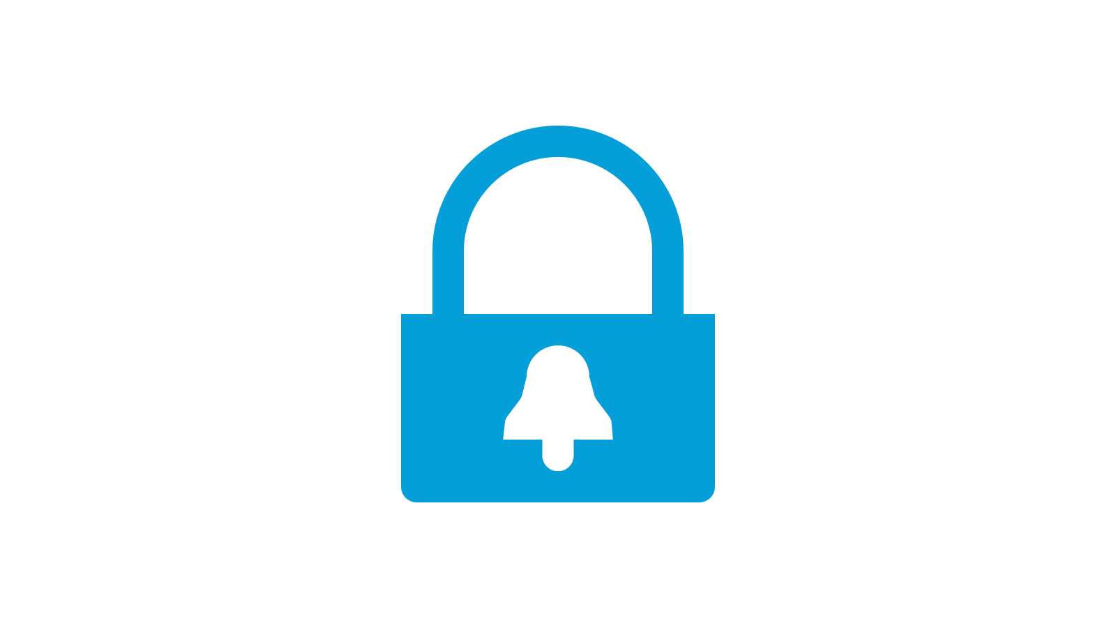 Cisco's security alert icon, a blue padlock with a bell cut into it, centered on a white background.
