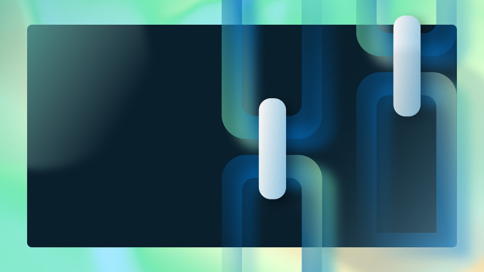 Microsoft Threat Intelligence graphic of linked chain shapes on a dark panel with a blue and green background.