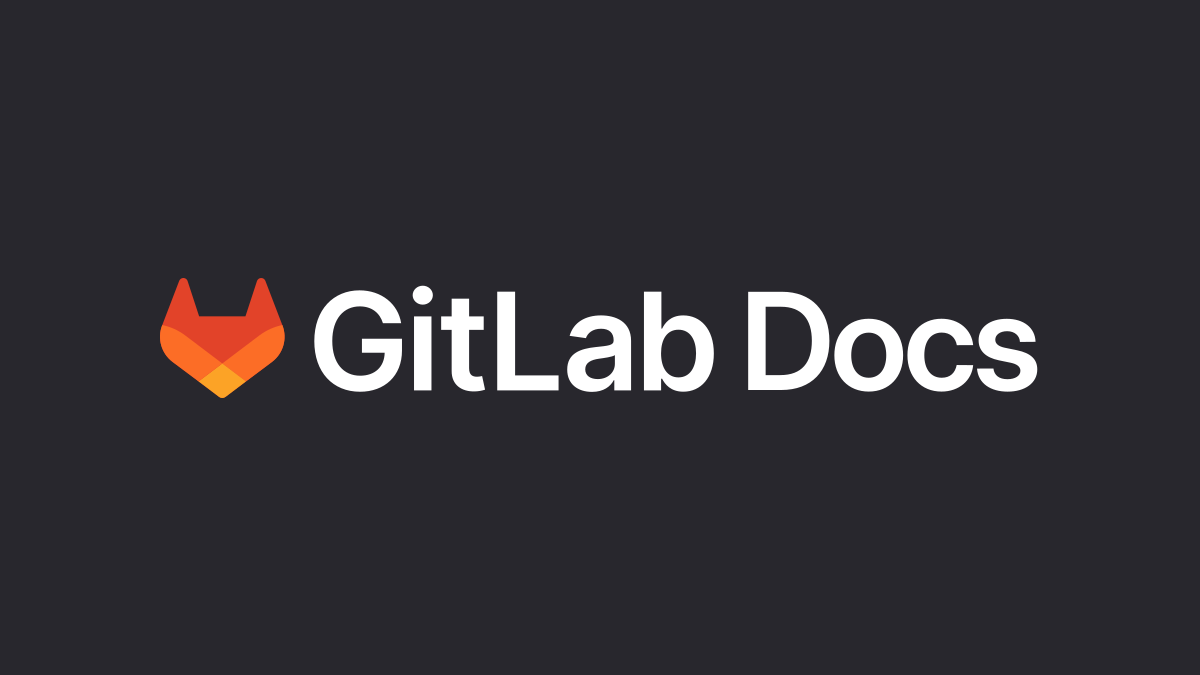 The GitLab Docs logo, GitLab's orange tanuki mark beside the words "GitLab Docs" in white, on a flat dark grey background.