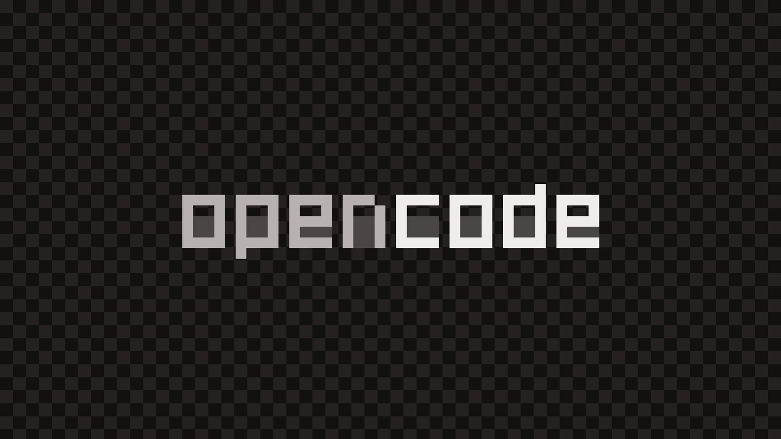The OpenCode wordmark in light gray and white on a dark background.