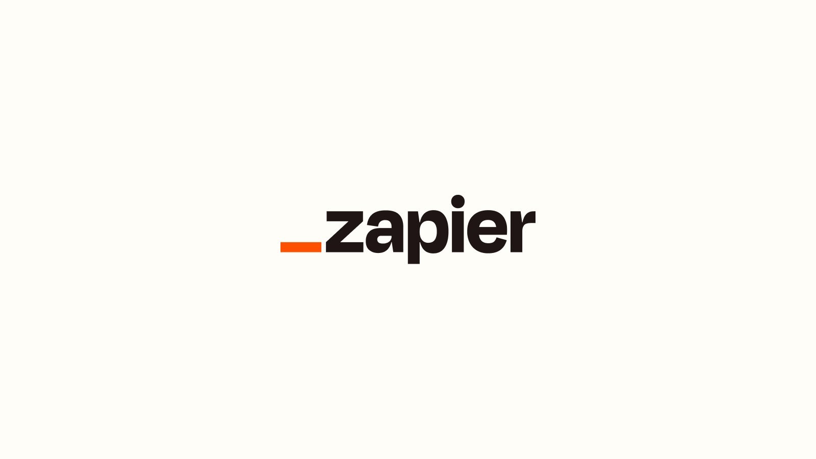 The Zapier wordmark in dark lettering on a plain off-white background.
